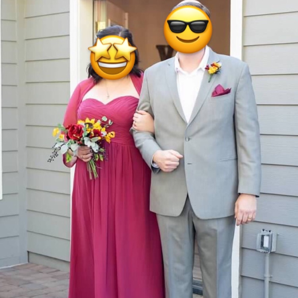Azazie full length Bridesmaids dress in Mulberry